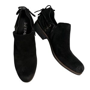 NEW without Box Korks Lydney Black Leather Ankle Bootie Size 7.5